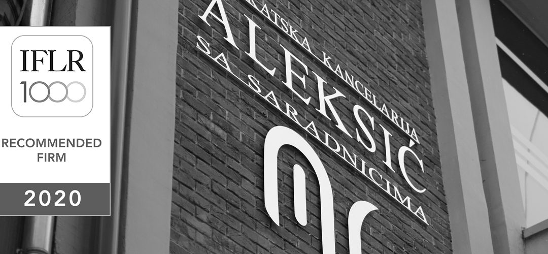 Aleksic & Associates among the top tier firms by IFLR 1000